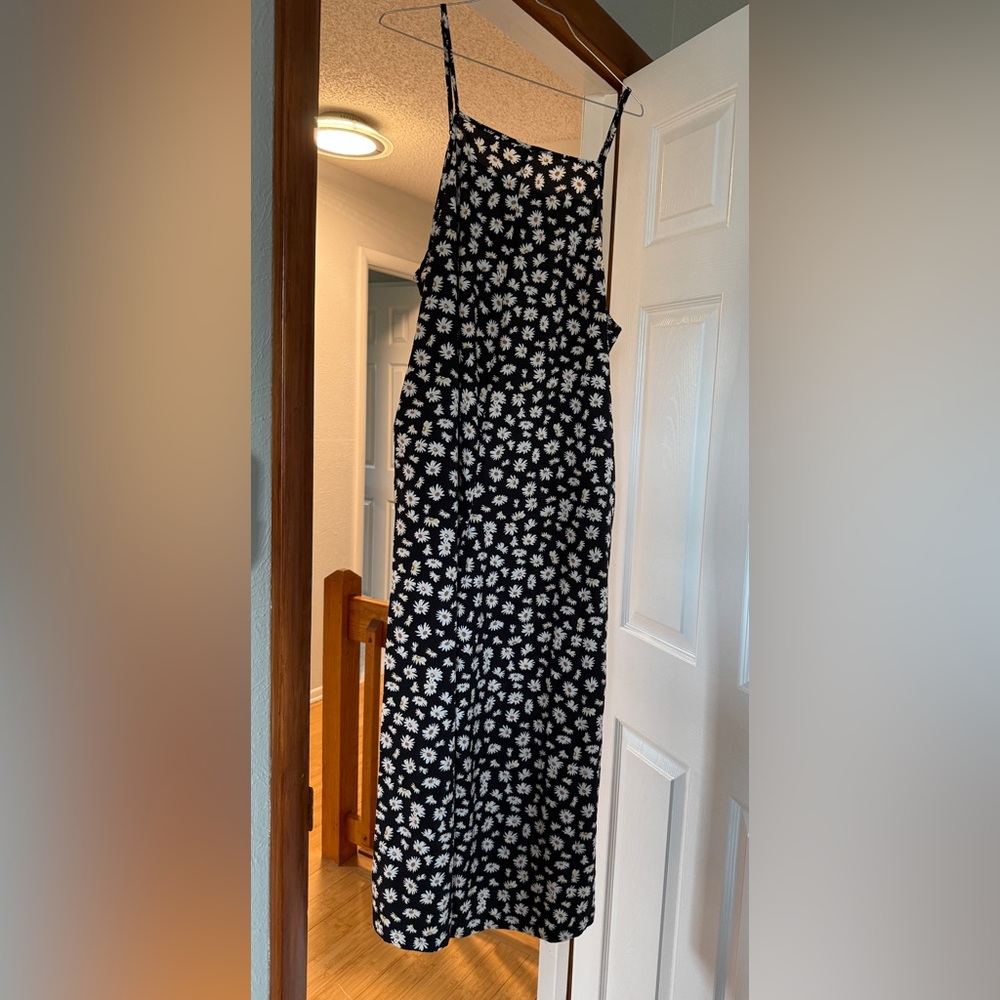 SHEIN Black Floral Print Maternity Jumpsuit